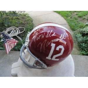 Joe Willie Namath Signed Full size #12 Alabama Crimson Tide Helmet Hof 