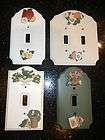   FLORAL DESIGNER WALL SWITCH COVER PLATE SET OF 4 EARTH TONE COLORS