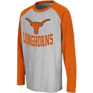   Texas Longhorns Youth Fuel Raglan Long Sleeve T Shirt   Ash Burnt