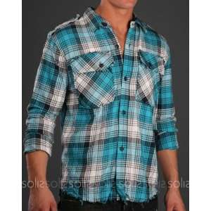  Cool Sht We Love   Mens Tool Plaid Woven Button Up Shirt 