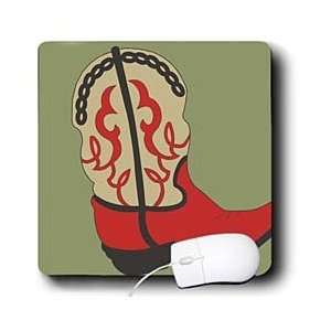  TNMGraphics Old West   Red Cowboy Boot   Mouse Pads 