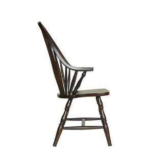  Carolina Cottage Chestnut Finish Windsor Dining Arm Chair 