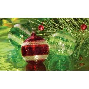  Pack of 12 Christmas Whimsy Glass Green and Red Ball 