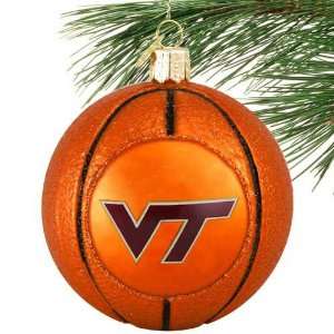   Virginia Tech Hokies 3 Glass Basketball Ornament