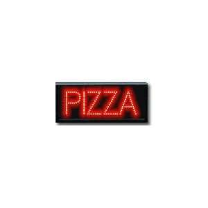    505 R Flashing Red LED Pizza Sign   16 x 6 3/4