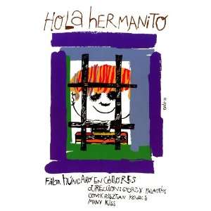  11x 14 Poster.  Hola Hermanito  Hello little brother, animated 
