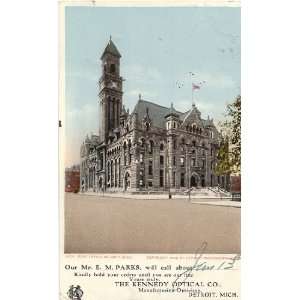   Optical Co. featuring an image of the Post Office   Detroit Michigan