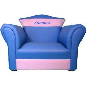  Personalized Supreme Microsuede Children Chair Blue Pink 