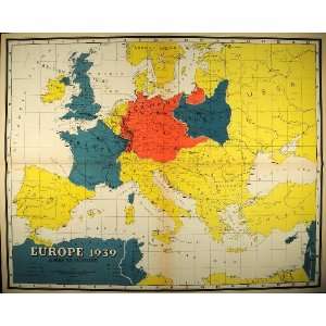  1939 Print Europe Map Germany France Poland Harrison 