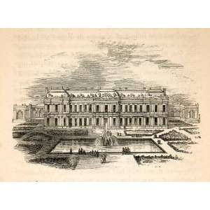  1855 Wood Engraving Chateau Clagny Jules Hardouin Mansart 