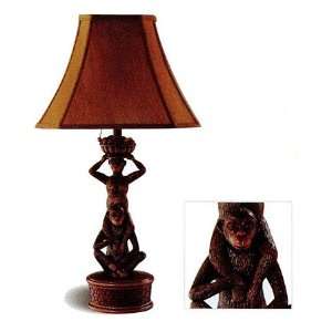   Finish Monkey Base w/Fabric Table Lamp Desk Lamps