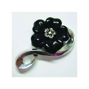  Jolees Boutique Lucite Magnetic Flower Black Pendant 
