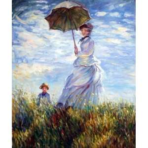  Claude Monet Lady with a Parasol  Art Reproduction Oil 