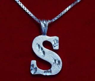 Sterling Silver Pendant Charm Initial Letter S Jewelry  