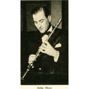  1952 Print Artie Shaw Big Band Clarinetist Portrait 