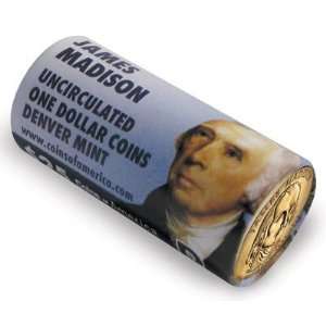  James Madison $1 Coin   D Mint Roll   Uncirculated 