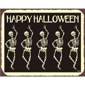  Halloween Skeletons Metal Art Sign