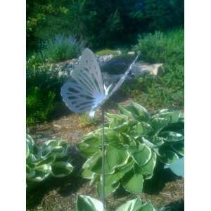  Large Metallic Butterfly Garden Stakes Patio, Lawn 