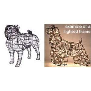  Pug Lighted Topiary Frame