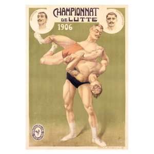 Championnat de Lutte, Professional Wrestling, c.1906 Giclee Poster 