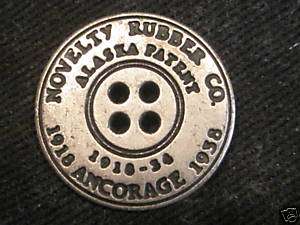 NOVELTY RUBBER COMPANY ANCHORAGE ALASKA CLOTHING BUTTON  