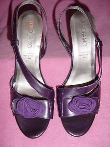 Purple High Heel Sling Sandal with Rosette by Andiamo 11M  
