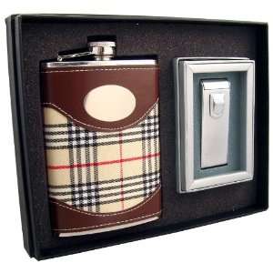  Visol Henry Leatherette & Plaid Cloth Stainless Steel 