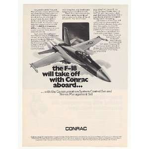  1978 McDonnell Douglas F 18 Aircraft Conrac Systems Print 