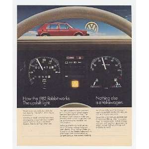  1982 VW Volkswagen Rabbit Upshift Light Print Ad (17083 