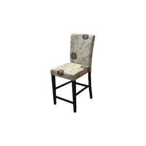  Set of 2 Floral Fabric Counter Height Chairs