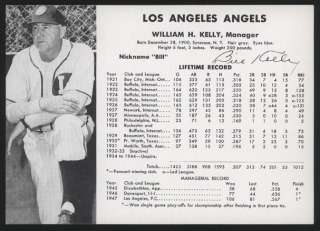 1948 LA ANGELS, PCL, Team Set Card   Bill Kelly  