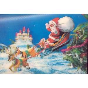  Vintage 3D Santa Claus Holiday Postcard Lenticular 1960s 