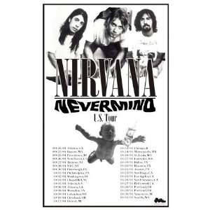 Nirvana Kurt Cobain Teen Spirit 1991 Tour LIVE 11x17 Rare Very Limited 