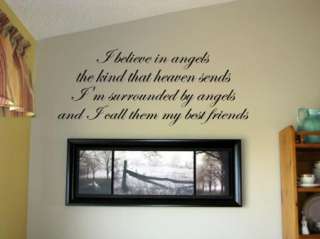 believe in angels the kind that heaven sent Vinyl Wall Decal Decor 