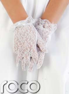   WHITE LACE WEDDING PROM BRIDESMAID COMMUNION FORMAL GLOVES  