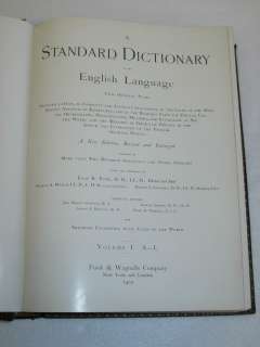   STANDARD DICTIONARY OF THE ENGLISH LANGUAGE   1909 2 Vols  