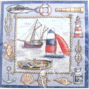   Ti flair Luncheon 12x12 Napkins Party Pack (20) Maritime Icons