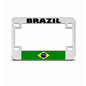 Brazil Flag Metal Motorcycle Bike license plate frame Tag Holder
