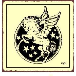  Pegasus In Round Medieval Metal Art Retro Tin Sign