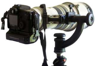 The Mini gimbal head is ideally suited for lenses similar in size 