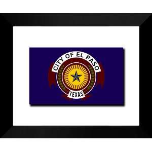 El Paso, Texas Flag Wood 15x18 Framed Photo Print