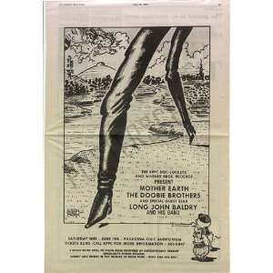 Doobie Brothers Neon Park Concert Ad Poster 1971
