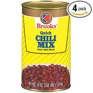 Brooks Chili Mix, 52 Ounce (Pack of 4) Grocery & Gourmet Food