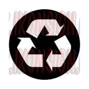 RECYCLE SYMBOL in Circle Vinyl Decal Sticker 5 BLACK by Ikon Sign