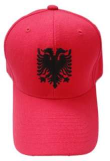 ALBANIA FLAG ALBANIAN EAGLE SEAL FLAG SOCCER CAP HAT  