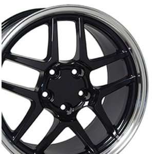  Z06 Style Wheel with Machined Lip Fits Corvette   Black 