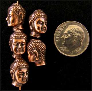 TierraCast Pewter Beads ANTIQUE COPPER BUDDHA HEAD (5)  