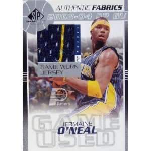  Jermaine ONeal 2003 04 SP Authentic Fabrics Card #JO 
