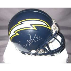 LaDainian Tomlinson Autographed Mini Helmet   Blue   Autographed NFL 