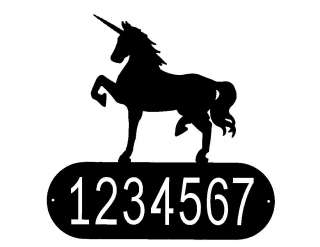 custom 100% USA made UNICORN HORSE metal steel house address sign 